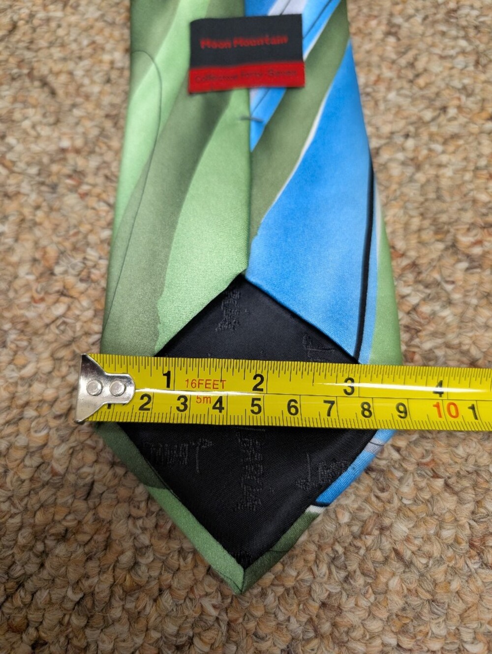 J. Garcia Moon Mountain Collection 47 Silk Tie Blue Green Abstract - Picture 4 of 6